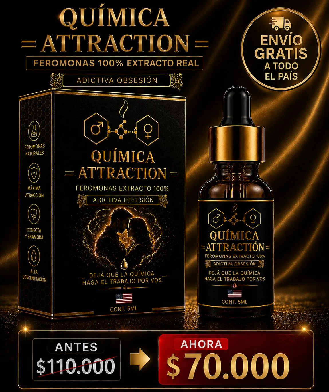Química Attraction con envío gratis: antes $110.000, ahora $70.000